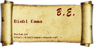 Biebl Emma névjegykártya